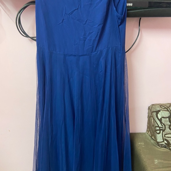 Indigo front cut kurta with net inner kurta set dress - Picture 3 of 4